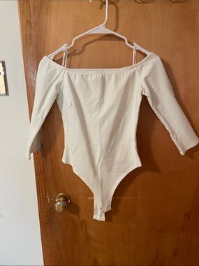 Lulu's Cream Off-Shoulder Bodysuit